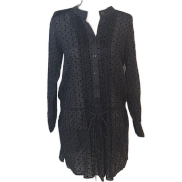 Rebecca Taylor NWT Black&Grey Tunic w Sheer Lace (255) - Picture 1 of 8